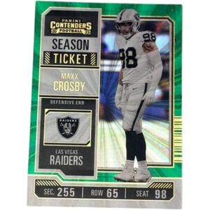 2023 Panini Contenders - Maxx Crosby #56 Green Season Ticket